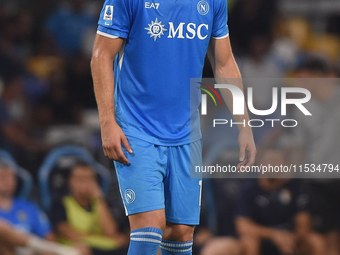 Amir Rrahmani of SSC Napoli during the Serie A match between SSC Napoli and Parma Calcio at Stadio Diego Armando Maradona Naples Italy on 31...