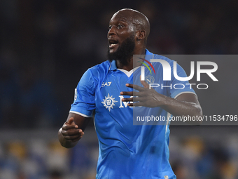 Romelu Lukaku of SSC Napoli during the Serie A match between SSC Napoli and Parma Calcio at Stadio Diego Armando Maradona Naples Italy on 31...