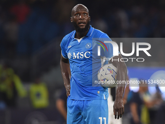 Romelu Lukaku of SSC Napoli during the Serie A match between SSC Napoli and Parma Calcio at Stadio Diego Armando Maradona Naples Italy on 31...