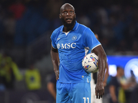 Romelu Lukaku of SSC Napoli during the Serie A match between SSC Napoli and Parma Calcio at Stadio Diego Armando Maradona Naples Italy on 31...