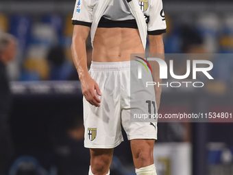 Pontus Almqvist of Parma Calcio looks dejected during the Serie A match between SSC Napoli and Parma Calcio at Stadio Diego Armando Maradona...