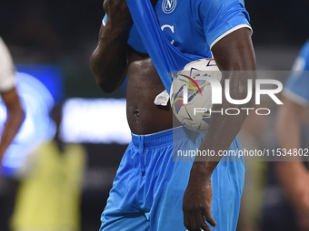 Romelu Lukaku of SSC Napoli during the Serie A match between SSC Napoli and Parma Calcio at Stadio Diego Armando Maradona Naples Italy on 31...