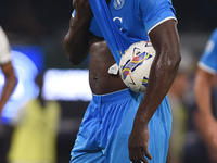 Romelu Lukaku of SSC Napoli during the Serie A match between SSC Napoli and Parma Calcio at Stadio Diego Armando Maradona Naples Italy on 31...