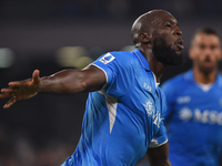 Romelu Lukaku of SSC Napoli celebrates after scoring during the Serie A match between SSC Napoli and Parma Calcio at Stadio Diego Armando Ma...