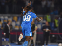 Andre-Frank Zambo Anguissa of SSC Napoli celebrates after scoring during the Serie A match between SSC Napoli and Parma Calcio at Stadio Die...