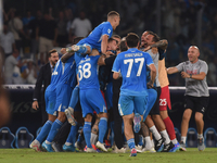 Andre-Frank Zambo Anguissa of SSC Napoli celebrates with team mates after scoring during the Serie A match between SSC Napoli and Parma Calc...