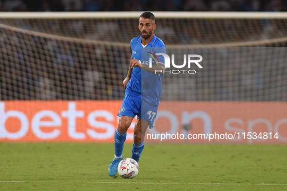 Leonardo Spinazzola of SSC Napoli during the Serie A match between SSC Napoli and Parma Calcio at Stadio Diego Armando Maradona Naples Italy...