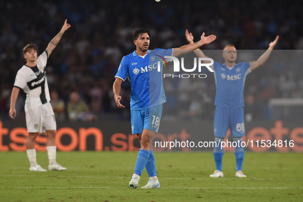 Giovanni Simeone of SSC Napoli during the Serie A match between SSC Napoli and Parma Calcio at Stadio Diego Armando Maradona Naples Italy on...