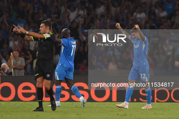 Giovanni Di Lorenzo of SSC Napoli celebrates at the end of the Serie A match between SSC Napoli and Parma Calcio at Stadio Diego Armando Mar...