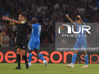 Giovanni Di Lorenzo of SSC Napoli celebrates at the end of the Serie A match between SSC Napoli and Parma Calcio at Stadio Diego Armando Mar...