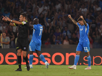 Giovanni Di Lorenzo of SSC Napoli celebrates at the end of the Serie A match between SSC Napoli and Parma Calcio at Stadio Diego Armando Mar...