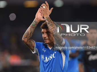 Giovanni Di Lorenzo of SSC Napoli applauds fans at the end of the Serie A match between SSC Napoli and Parma Calcio at Stadio Diego Armando...