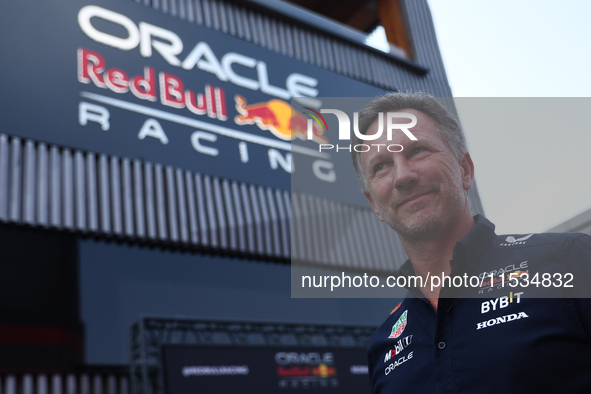 Christian Horner before the Formula 1 Italian Grand Prix at Autodromo Nazionale di Monza in Monza, Italy on September 1, 2024. 