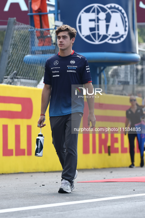 Franco Colapinto of Williams before the Formula 1 Italian Grand Prix at Autodromo Nazionale di Monza in Monza, Italy on September 1, 2024. 