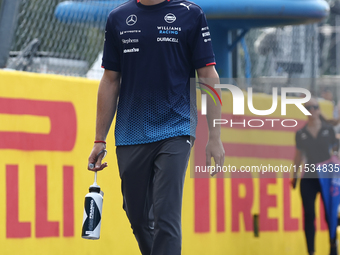 Franco Colapinto of Williams before the Formula 1 Italian Grand Prix at Autodromo Nazionale di Monza in Monza, Italy on September 1, 2024. (