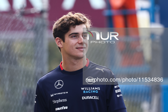 Franco Colapinto of Williams before the Formula 1 Italian Grand Prix at Autodromo Nazionale di Monza in Monza, Italy on September 1, 2024. 