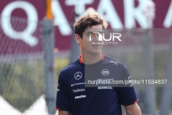 Franco Colapinto of Williams before the Formula 1 Italian Grand Prix at Autodromo Nazionale di Monza in Monza, Italy on September 1, 2024. 