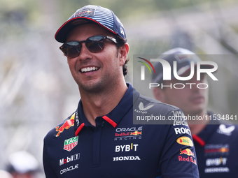 Sergio Perez of Red Bull Racing before the Formula 1 Italian Grand Prix at Autodromo Nazionale di Monza in Monza, Italy on September 1, 2024...