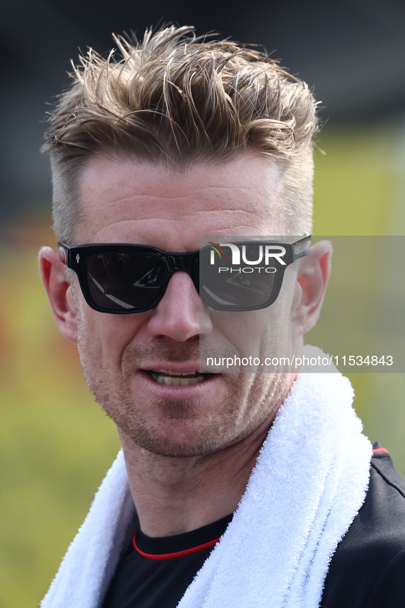 Nico Hulkenberg of Haas before the Formula 1 Italian Grand Prix at Autodromo Nazionale di Monza in Monza, Italy on September 1, 2024. 