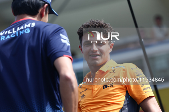 Lando Norris of McLaren before the Formula 1 Italian Grand Prix at Autodromo Nazionale di Monza in Monza, Italy on September 1, 2024. 