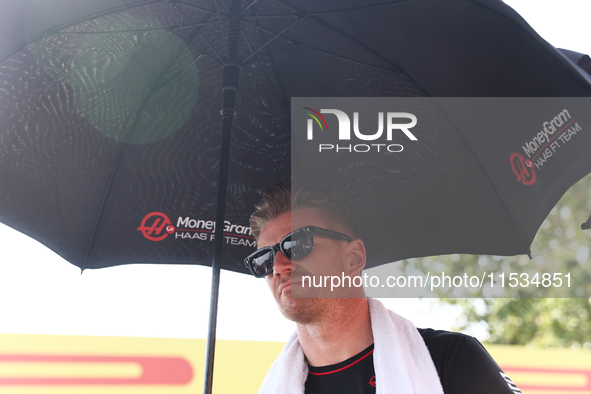 Nico Hulkenberg of Haas before the Formula 1 Italian Grand Prix at Autodromo Nazionale di Monza in Monza, Italy on September 1, 2024. 