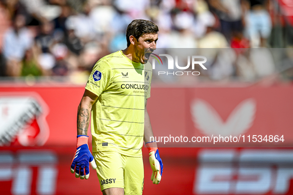 FC Utrecht goalkeeper Vasilis Barkas during the match between Utrecht and Twente at Stadium Galgenwaard for the Dutch Eredivisie 4th round s...