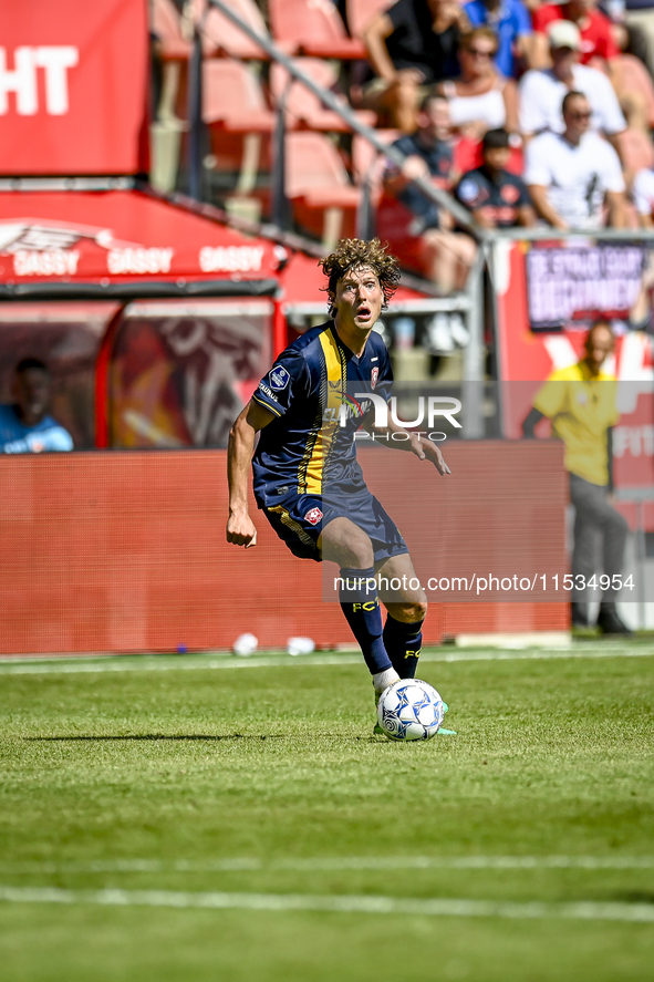 During the match Utrecht - Twente at the Stadium Galgenwaard for the Dutch Eredivisie 4th round season 2024-2025 in Utrecht, Netherlands, on...