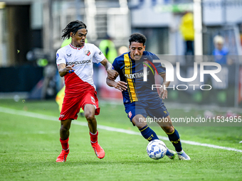 FC Utrecht player Alonzo Engwanda and FC Twente player Sayf Ltaief during the match between Utrecht and Twente at Stadium Galgenwaard for th...