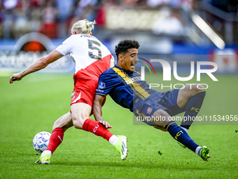 FC Utrecht player Kolbeinn Finnsson and FC Twente player Sayf Ltaief during the match Utrecht vs. Twente at Stadium Galgenwaard for the Dutc...