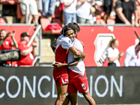 FC Utrecht player Souffian El Karouani and FC Twente player celebrate the win during the match Utrecht vs. Twente at Stadium Galgenwaard for...