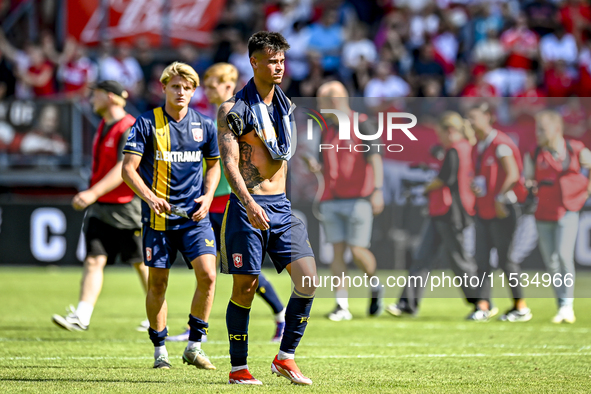 FC Twente player Mees Hilgers is disappointed after the match Utrecht - Twente at the Stadium Galgenwaard for the Dutch Eredivisie 4th round...