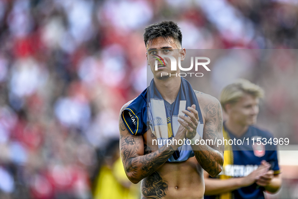 FC Twente player Mees Hilgers is disappointed after the match Utrecht - Twente at the Stadium Galgenwaard for the Dutch Eredivisie 4th round...