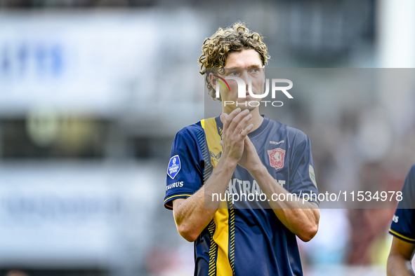 FC Twente player Sam Lammers is disappointed after the match Utrecht vs. Twente at Stadium Galgenwaard for the Dutch Eredivisie 4th round se...