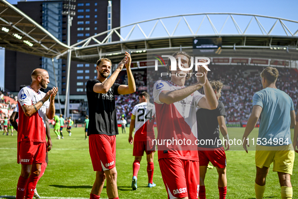 FC Utrecht player Anthony Descotte celebrates the win during the match Utrecht vs. Twente at Stadium Galgenwaard for the Dutch Eredivisie 4t...