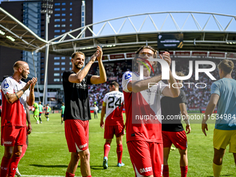 FC Utrecht player Anthony Descotte celebrates the win during the match Utrecht vs. Twente at Stadium Galgenwaard for the Dutch Eredivisie 4t...