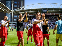 FC Utrecht player Anthony Descotte celebrates the win during the match Utrecht vs. Twente at Stadium Galgenwaard for the Dutch Eredivisie 4t...