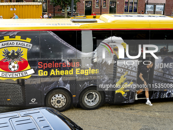 Players of Go Ahead Eagles arrive at the stadium during the match PSV vs. Go Ahead Eagles at the Philips Stadium for the Dutch Eredivisie 4t...