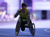 Mccracken Rheed of Australia in action in Men's 100m - T34 Round 1 during the Paris 2024 Paralympic Games at Stade de France on September 1,...