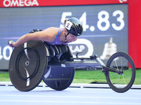 Hannah Dederick of United States of America in action in Women's 800m - T54 Round 1 during the Paris 2024 Paralympic Games at Stade de Franc...