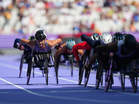 Hannah Dederick of United States of America in action in Women's 800m - T54 Round 1 during the Paris 2024 Paralympic Games at Stade de Franc...