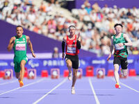 Max Marzillier of Germany in action in Men's 100m - T13 Round 1 during the Paris 2024 Paralympic Games at Stade de France on September 1, 20...