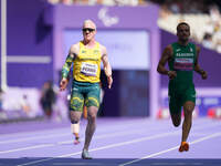 Chad Perris of Australia in action in Men's 100m - T13 Round 1 during the Paris 2024 Paralympic Games at Stade de France on September 1, 202...