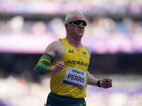 Chad Perris of Australia in action in Men's 100m - T13 Round 1 during the Paris 2024 Paralympic Games at Stade de France on September 1, 202...