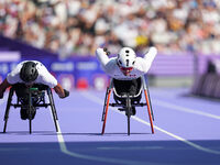 Smeenk Austin of Canada in action in Men's 100m - T34 Round 1 during the Paris 2024 Paralympic Games at Stade de France on September 1, 2024...