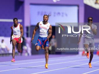 Ageze Salum Kashafali of Norway in action in Men's 100m - T13 Round 1 during the Paris 2024 Paralympic Games at Stade de France on September...