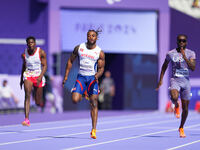 Ageze Salum Kashafali of Norway in action in Men's 100m - T13 Round 1 during the Paris 2024 Paralympic Games at Stade de France on September...