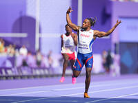 Ageze Salum Kashafali of Norway in action in Men's 100m - T13 Round 1 during the Paris 2024 Paralympic Games at Stade de France on September...