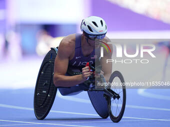 Daniel Romanchuk of United States of America in action in Men's 400m - T54 Round 1 during the Paris 2024 Paralympic Games at Stade de France...