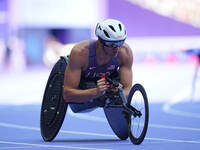 Daniel Romanchuk of United States of America in action in Men's 400m - T54 Round 1 during the Paris 2024 Paralympic Games at Stade de France...