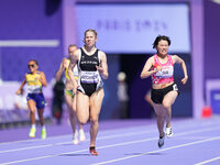 Danielle Aitchison of New Zealand in action in Women's 200m - T36 Final during the Paris 2024 Paralympic Games at Stade de France on Septemb...